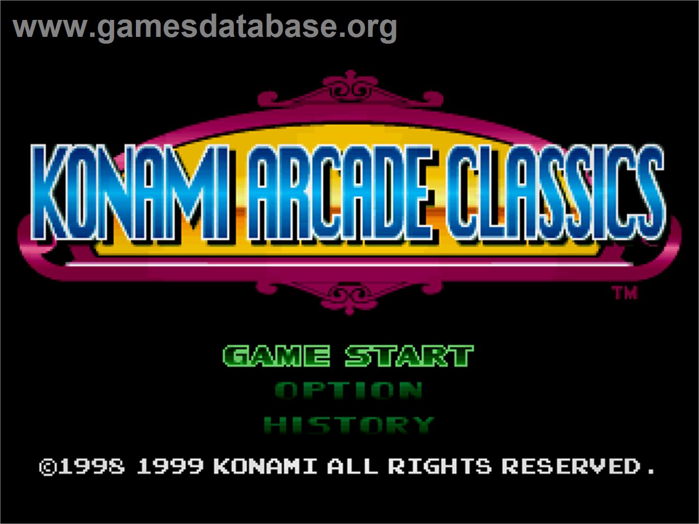 Konami Arcade Classics - Sony Playstation - Artwork - Title Screen
