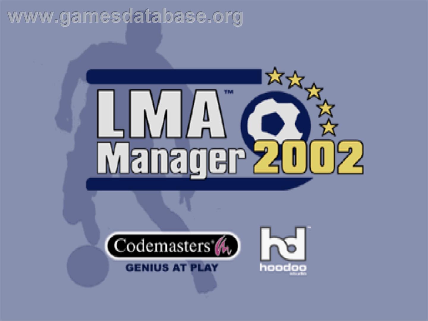 LMA Manager 2002 - Sony Playstation - Artwork - Title Screen
