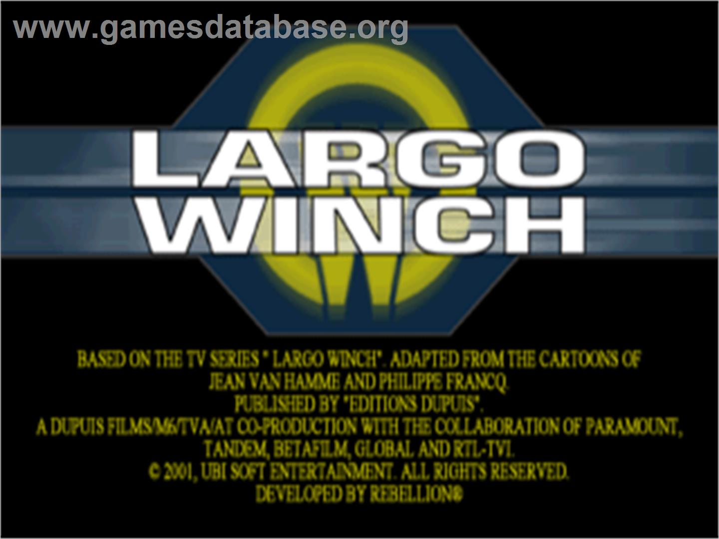 Largo Winch .// Commando SAR - Sony Playstation - Artwork - Title Screen