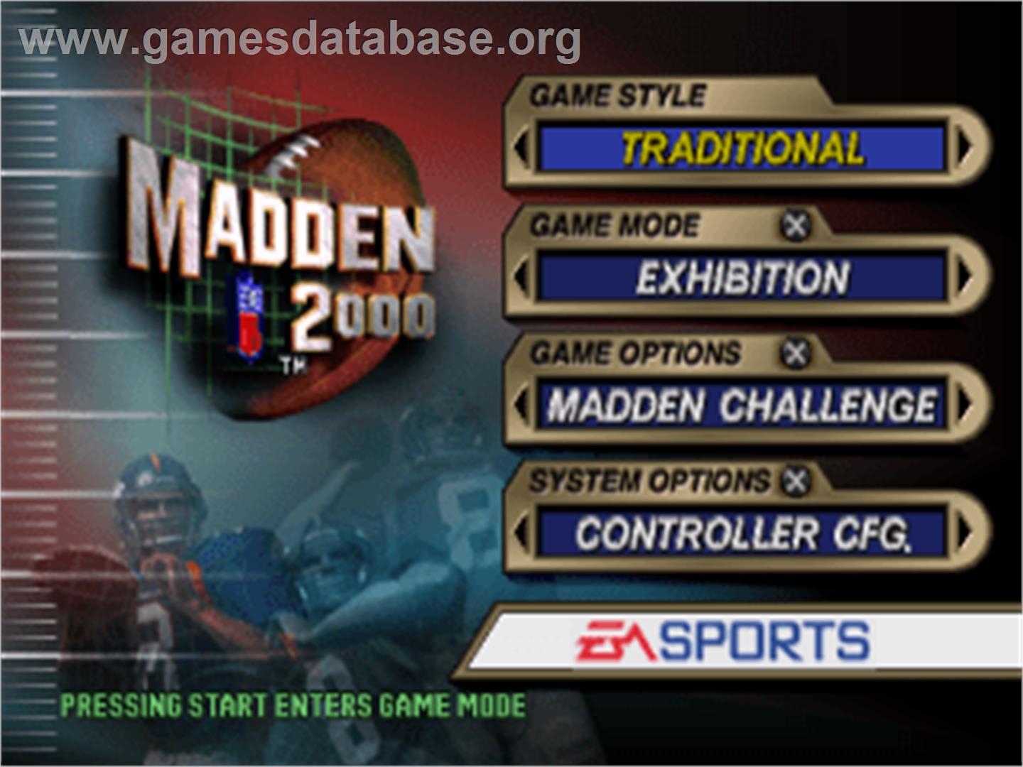 Madden NFL 2000 - Sony Playstation - Artwork - Title Screen