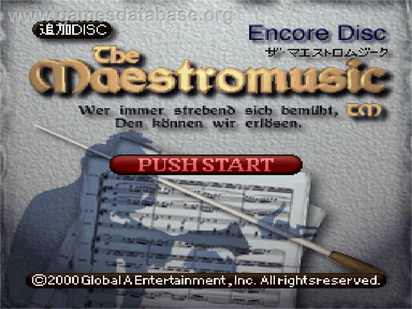 Maestromusic - Encore Disc, The - Sony Playstation - Artwork - Title Screen