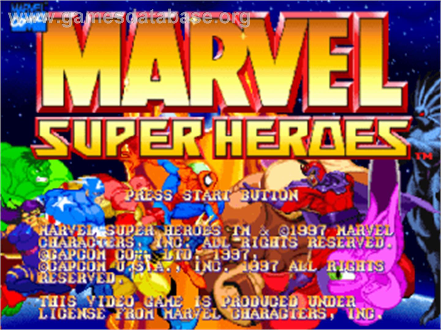 Marvel Super Heroes - Sony Playstation - Artwork - Title Screen