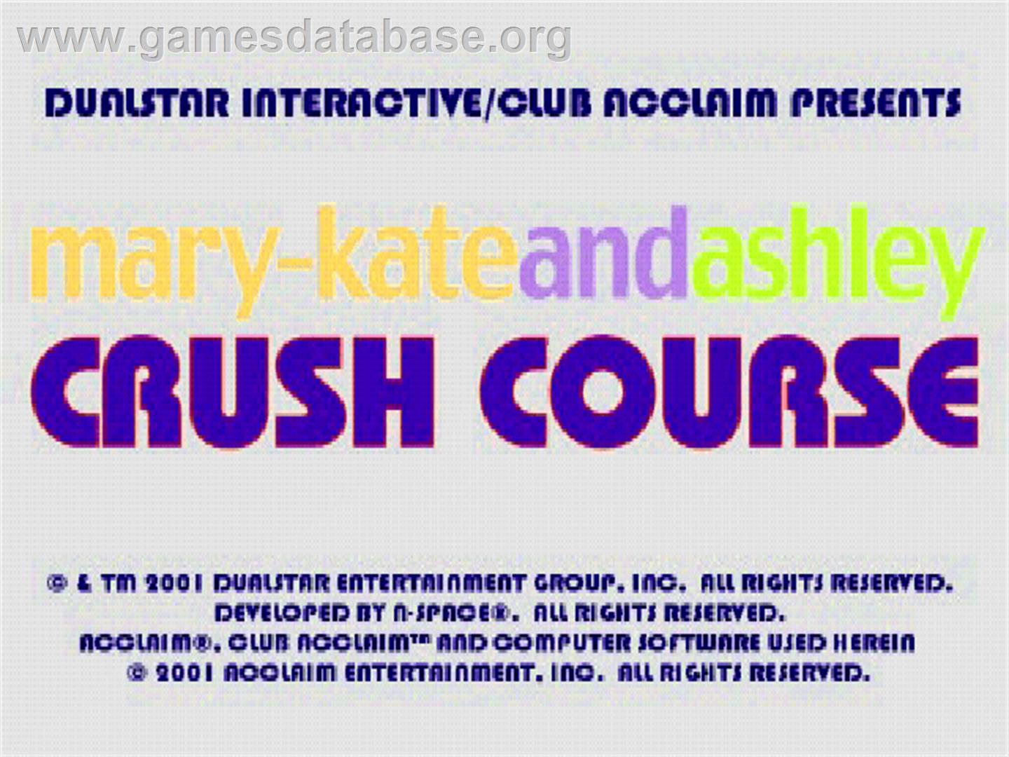 Mary-kate And Ashley - Crush Course - Sony Playstation - Artwork - Title Screen