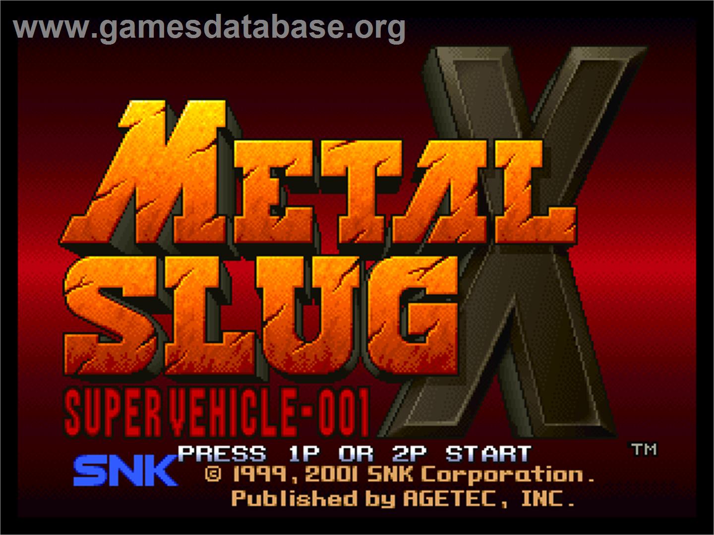 Metal Slug X - Sony Playstation - Artwork - Title Screen