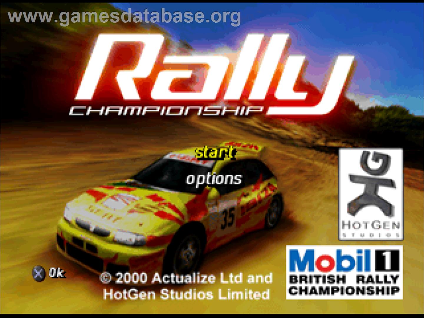Mobil 1 Rally Championship - Sony Playstation - Artwork - Title Screen