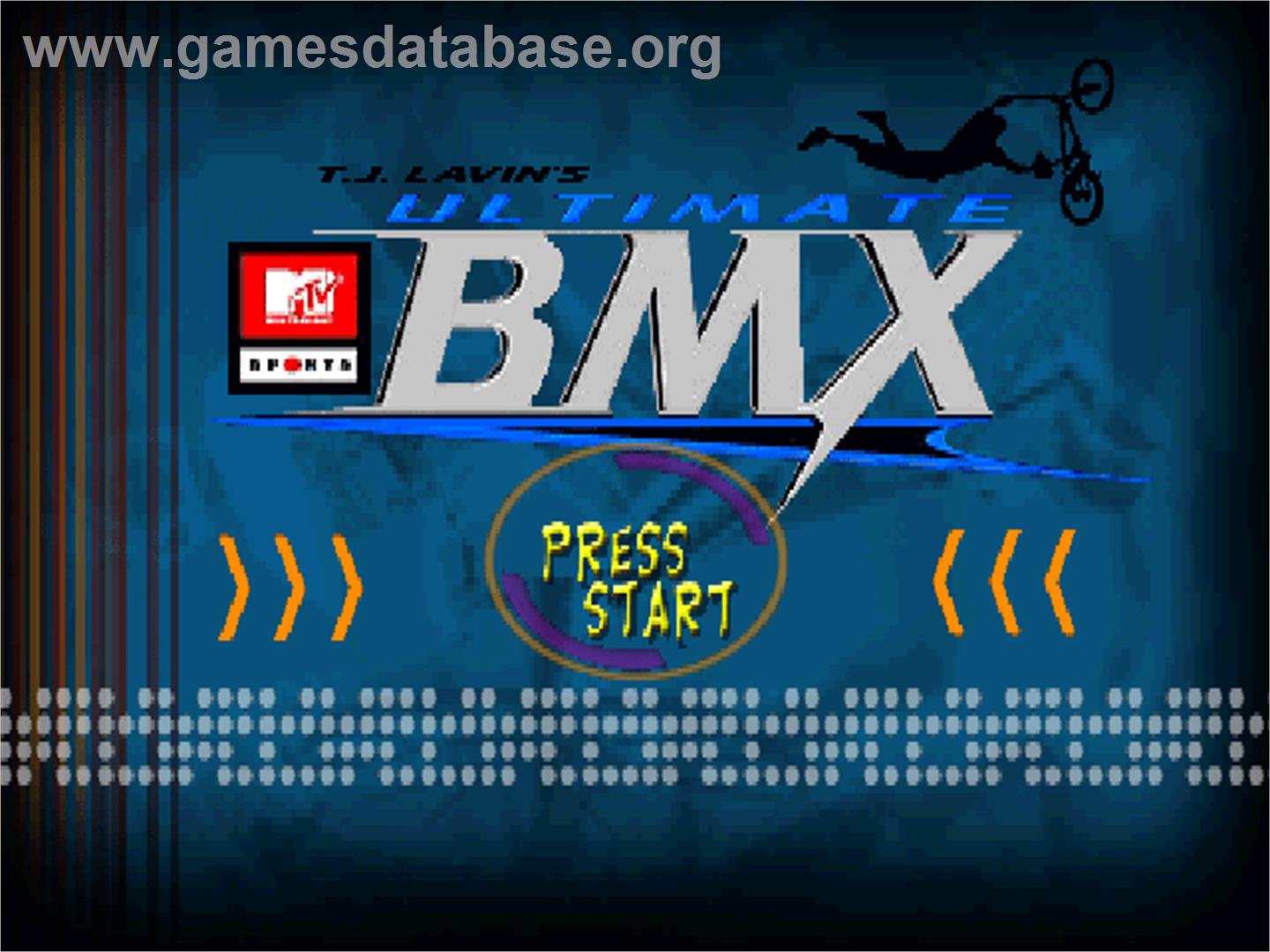 Mtv Sports - T.j. Lavin's Ultimate Bmx - Sony Playstation - Artwork - Title Screen