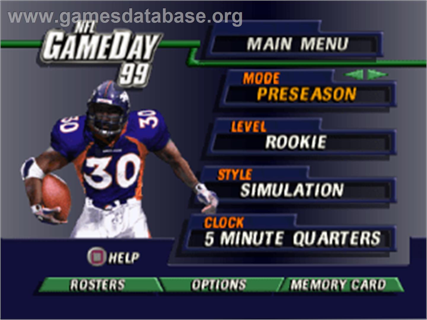 NFL GameDay '99 - Sony Playstation - Artwork - Title Screen