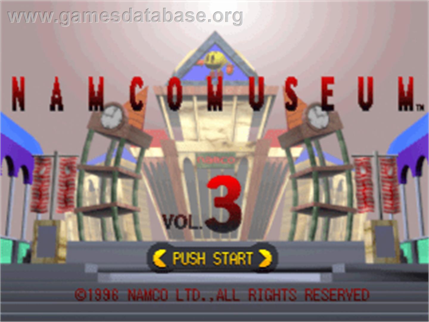 Namco Museum Vol. 3 - Sony Playstation - Artwork - Title Screen