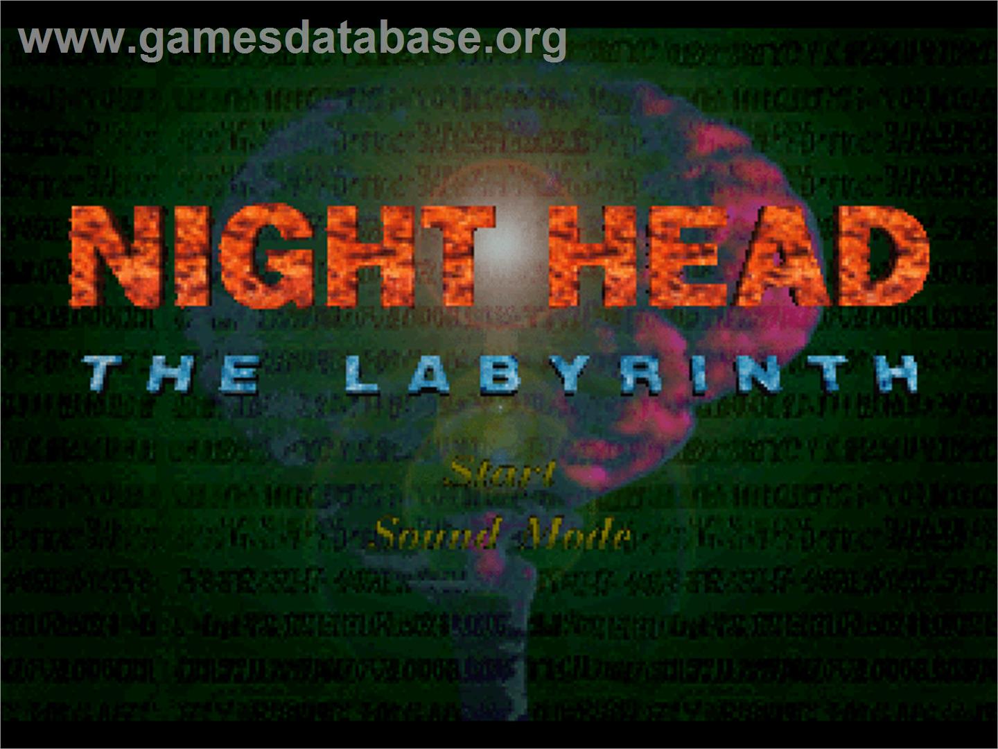 Night Head - The Labyrinth - Sony Playstation - Artwork - Title Screen