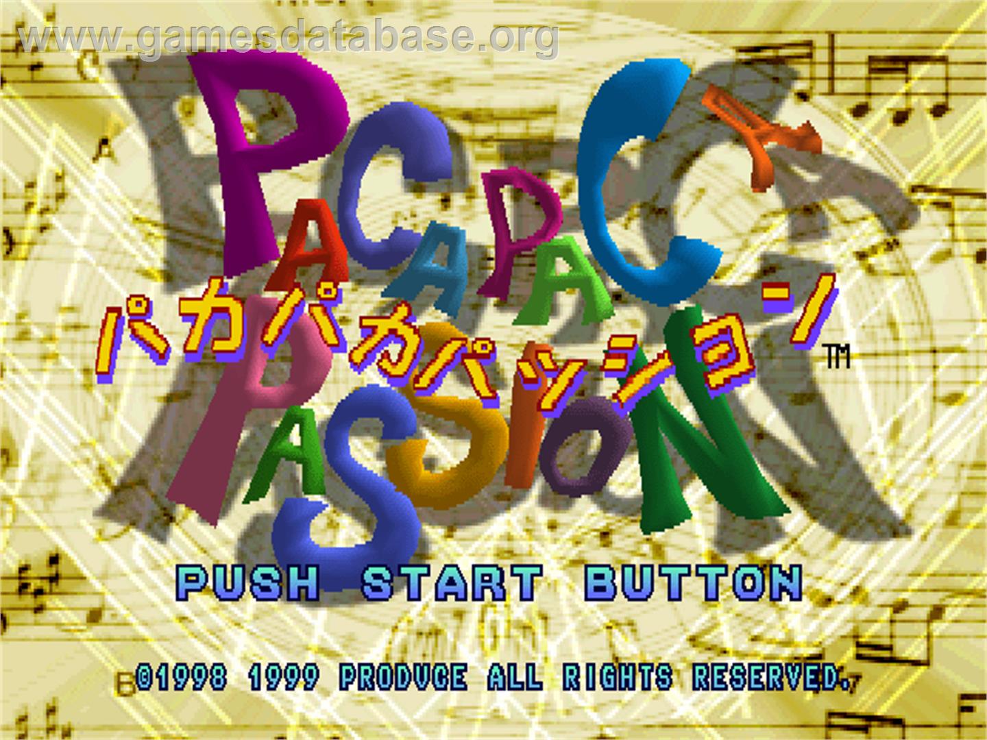 Paca Paca Passion - Sony Playstation - Artwork - Title Screen