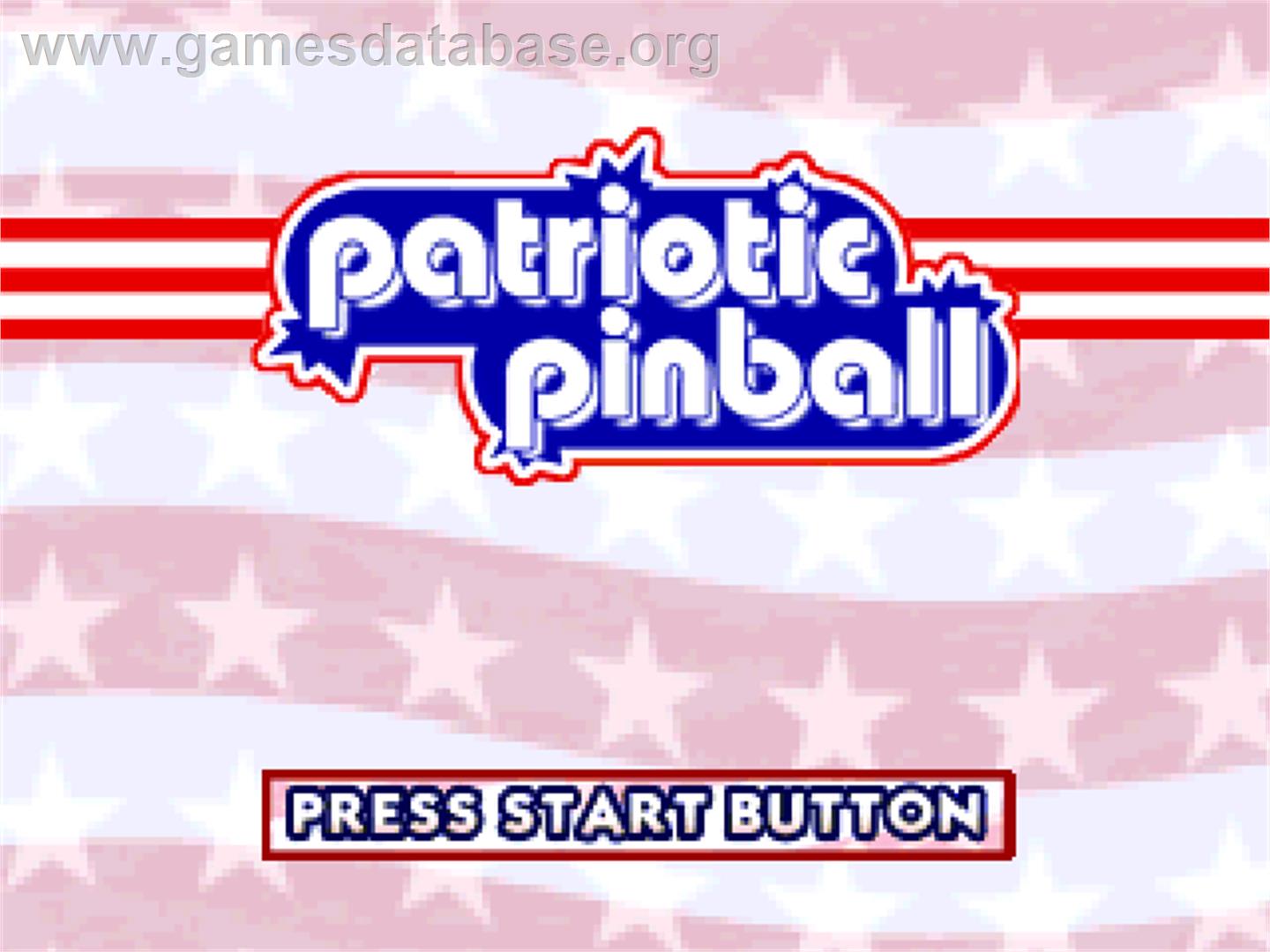 Patriotic Pinball - Sony Playstation - Artwork - Title Screen