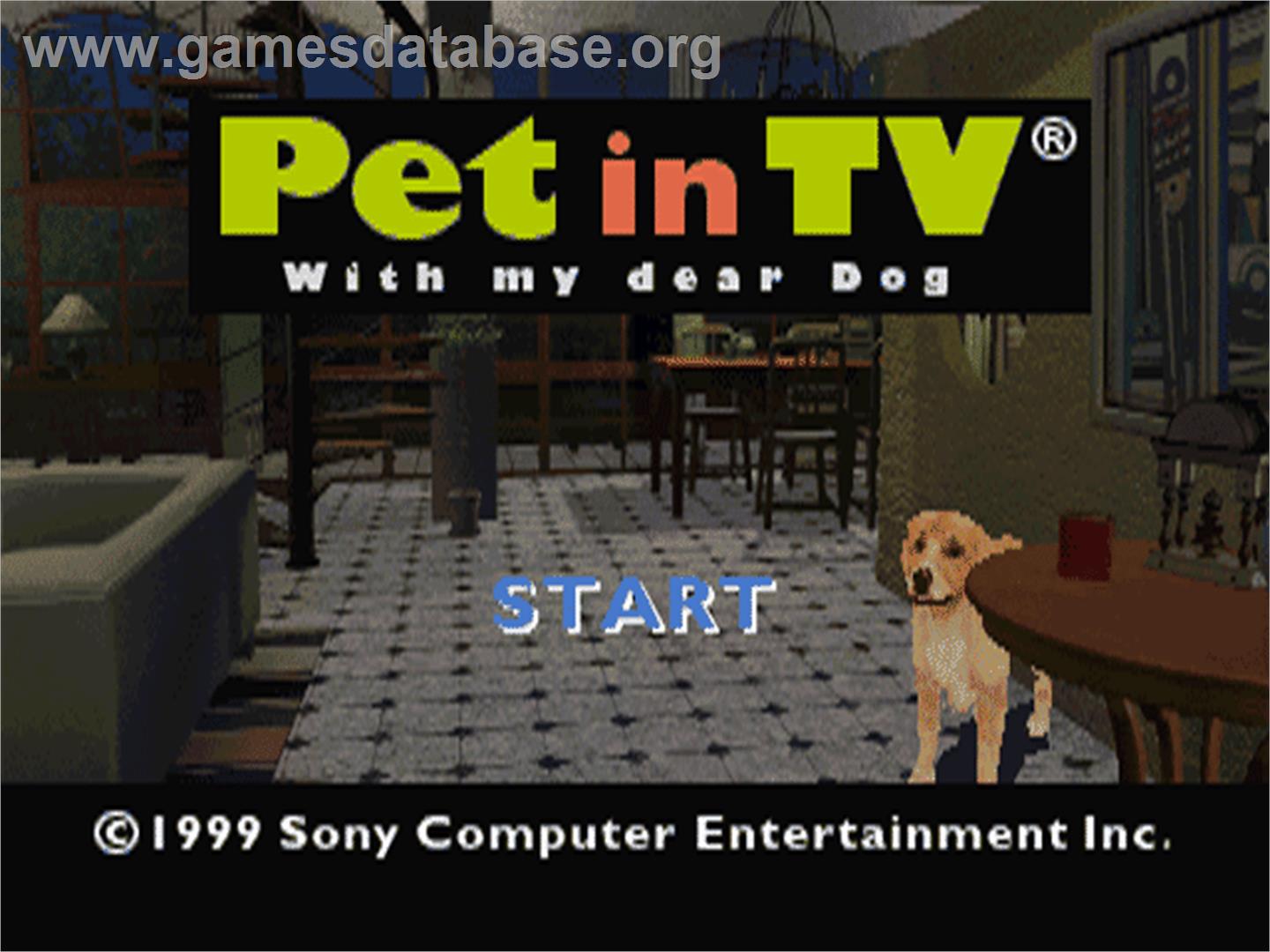 Pet In Tv - With My Dear Dog - Sony Playstation - Artwork - Title Screen