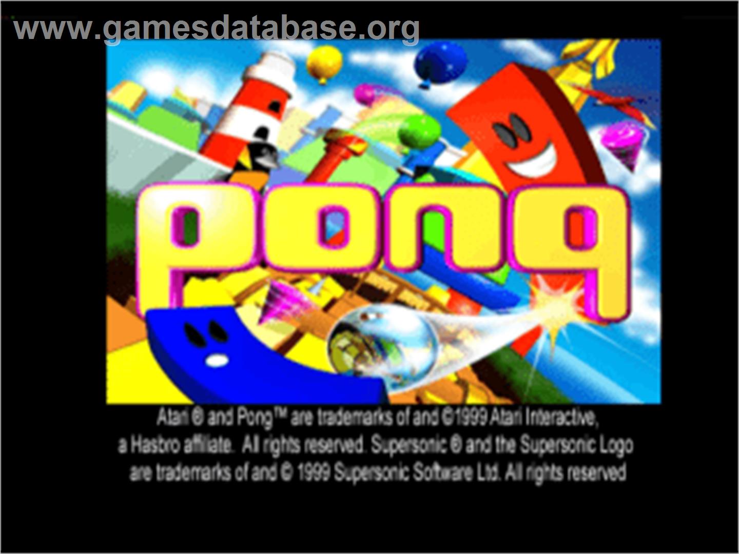 Pong: The Next Level - Sony Playstation - Artwork - Title Screen