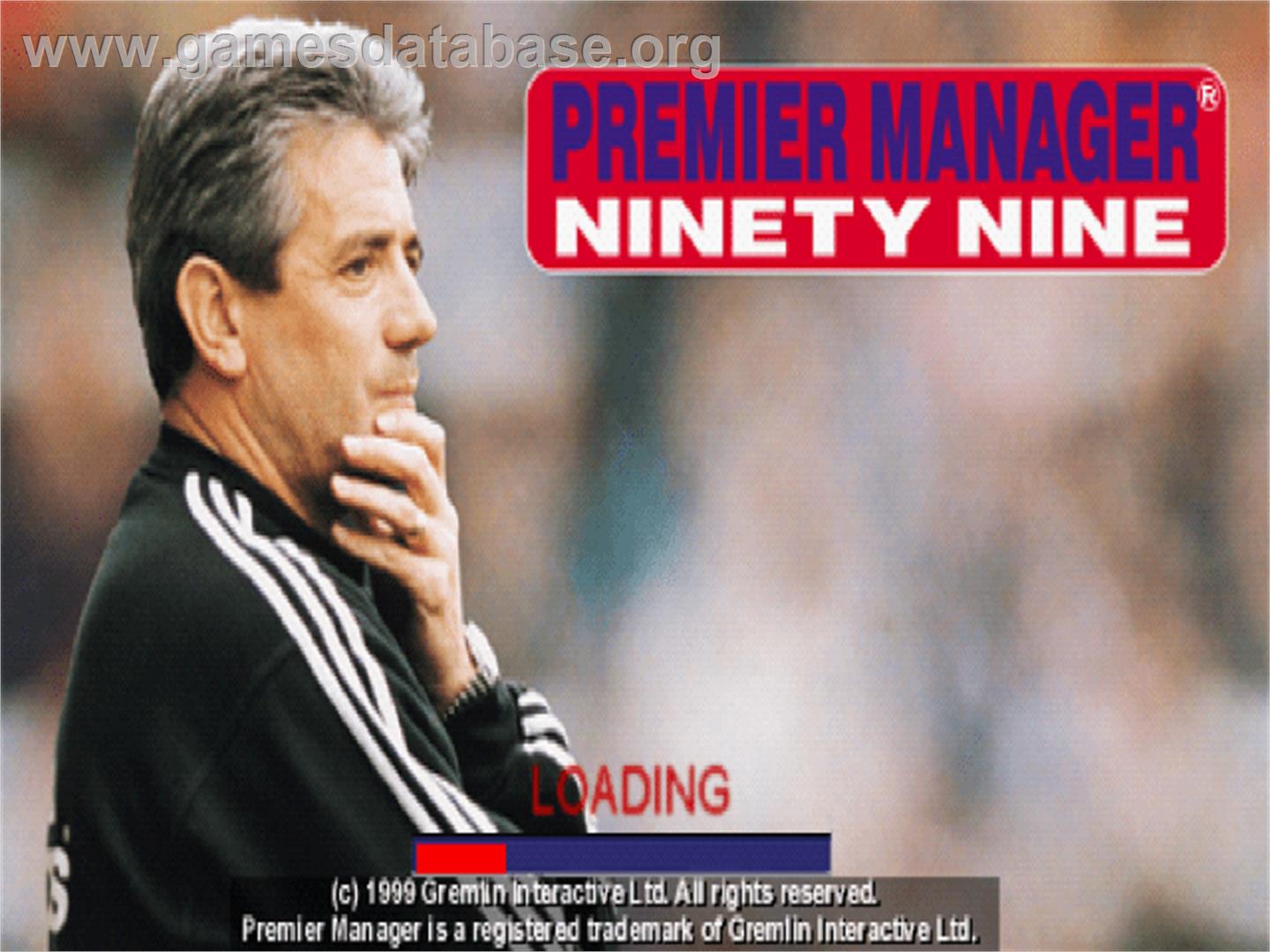 Premier Manager Ninety Nine - Sony Playstation - Artwork - Title Screen