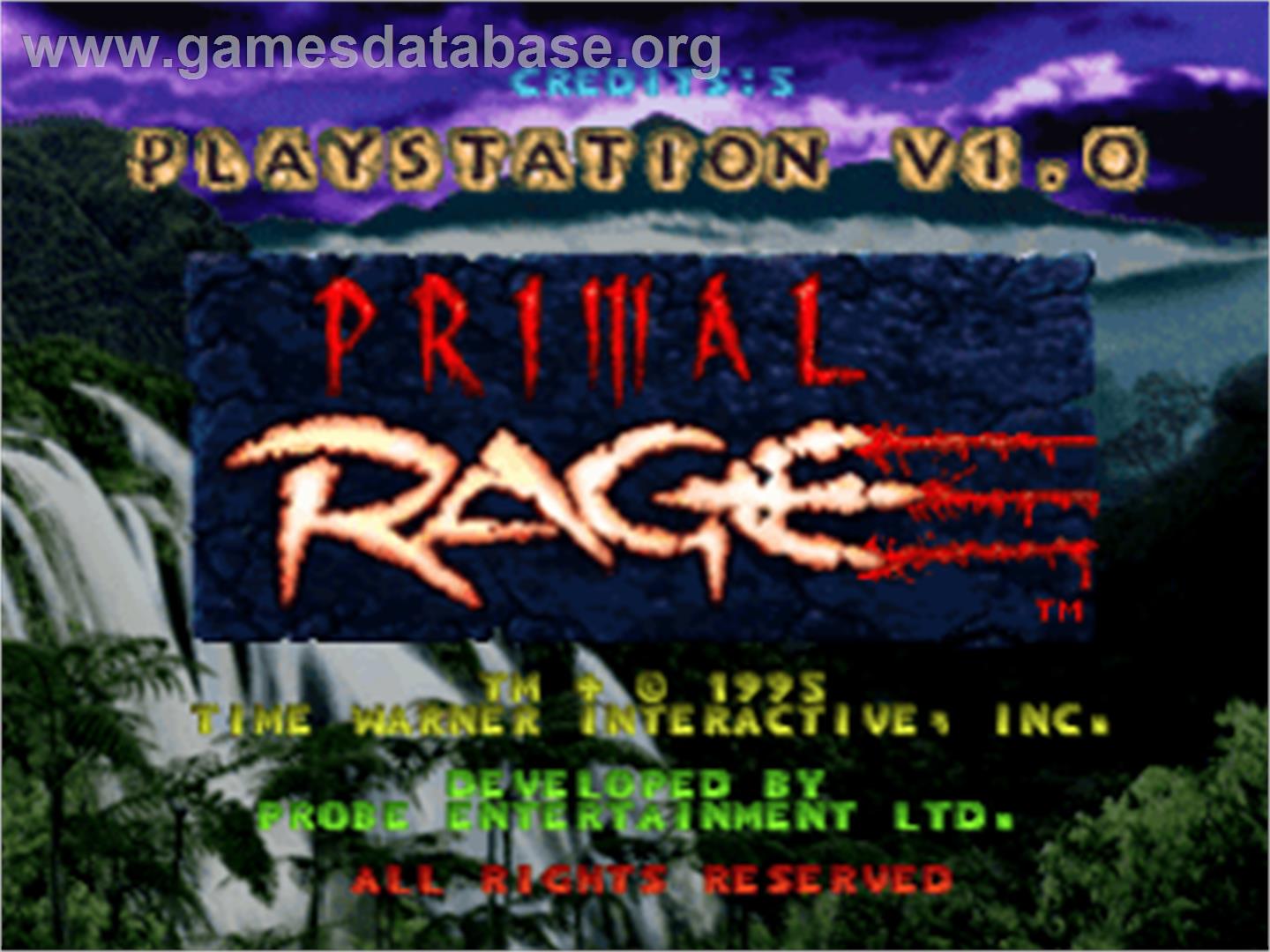 Primal Rage - Sony Playstation - Artwork - Title Screen