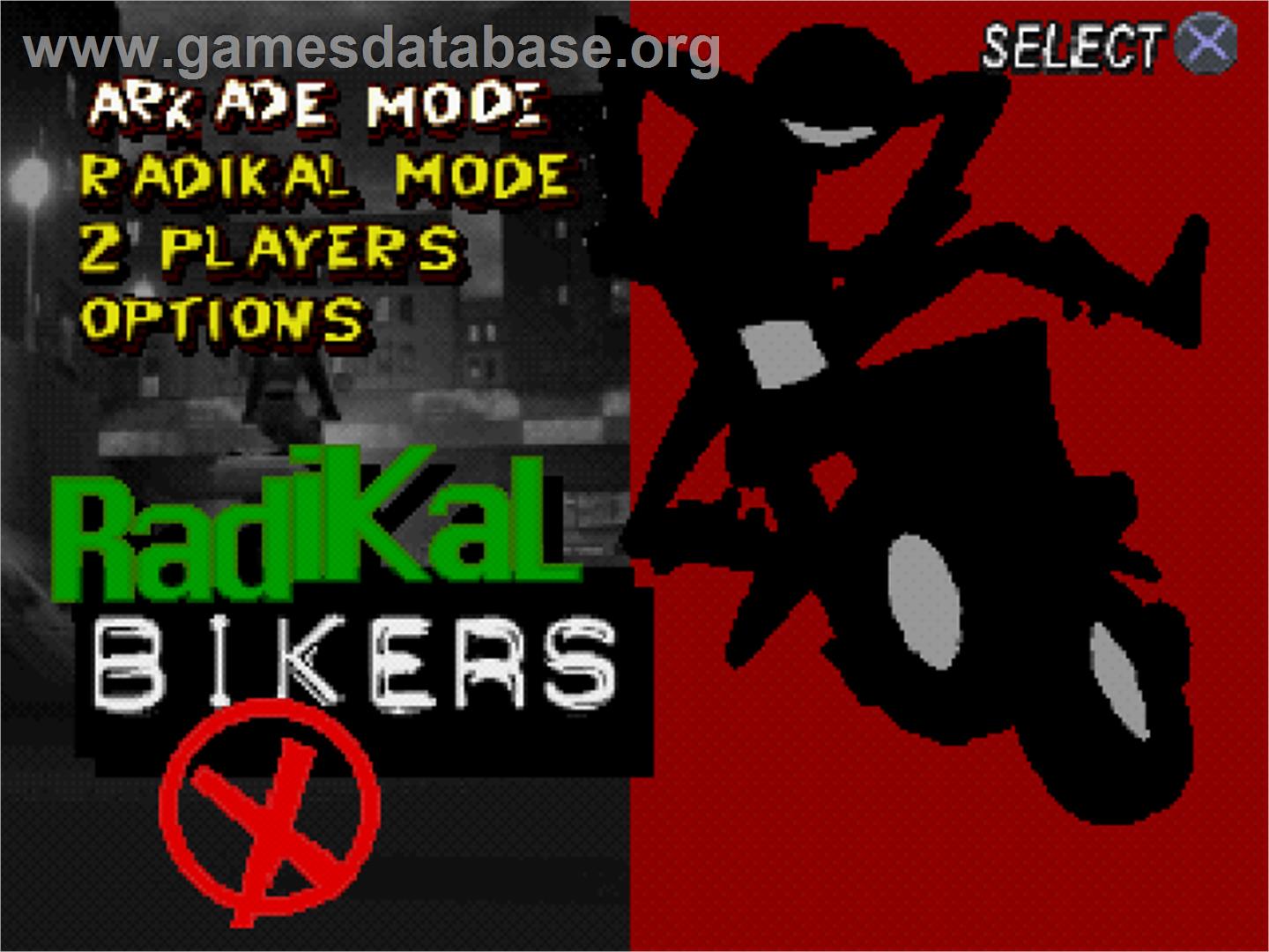 Radikal Bikers - Sony Playstation - Artwork - Title Screen