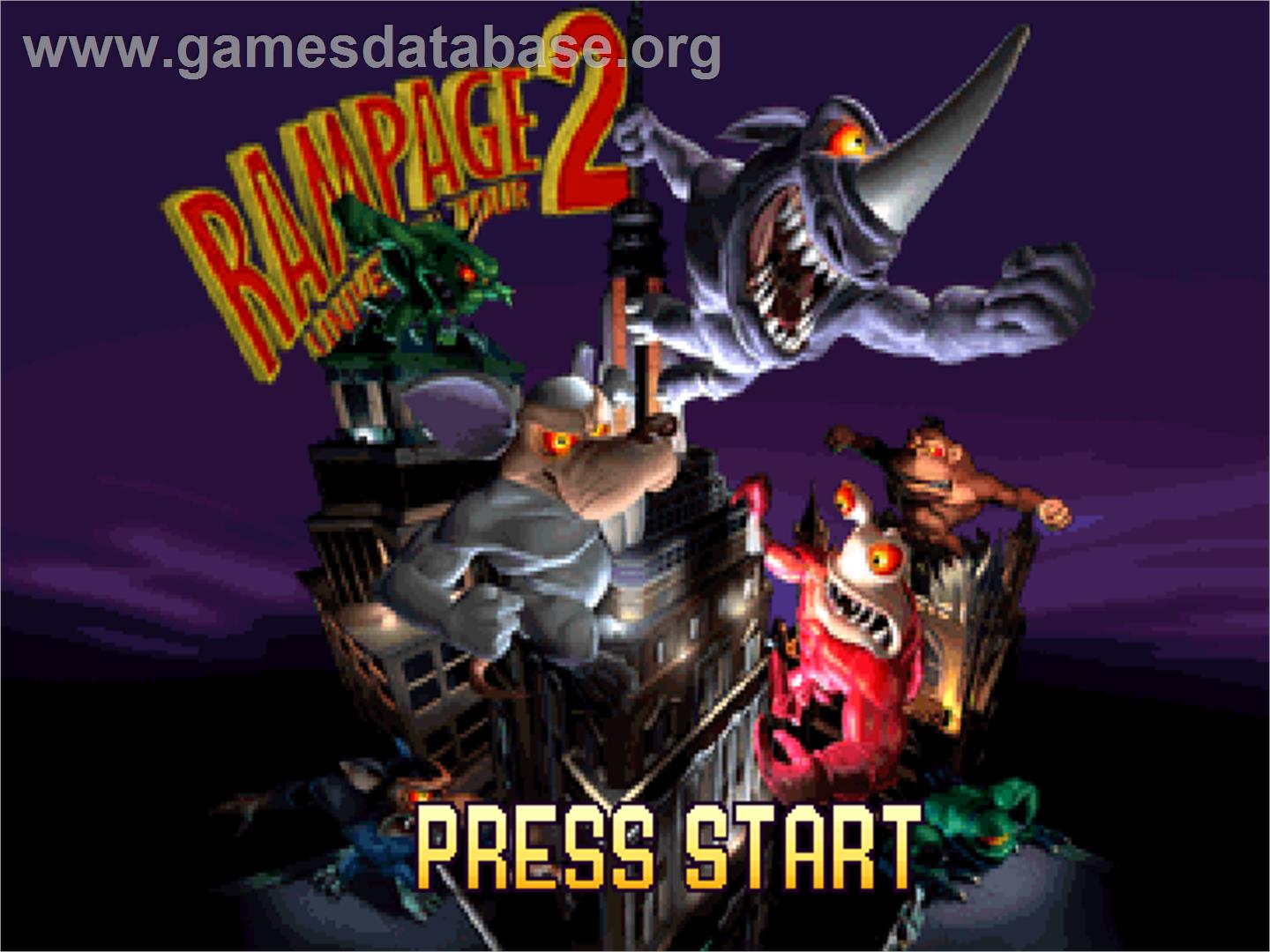 Rampage 2 - Universal Tour - Sony Playstation - Artwork - Title Screen