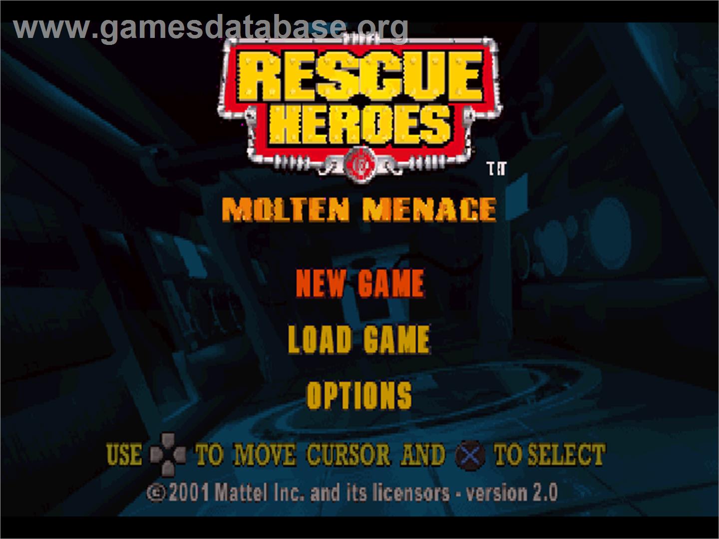 Rescue Heroes - Molten Menace - Sony Playstation - Artwork - Title Screen
