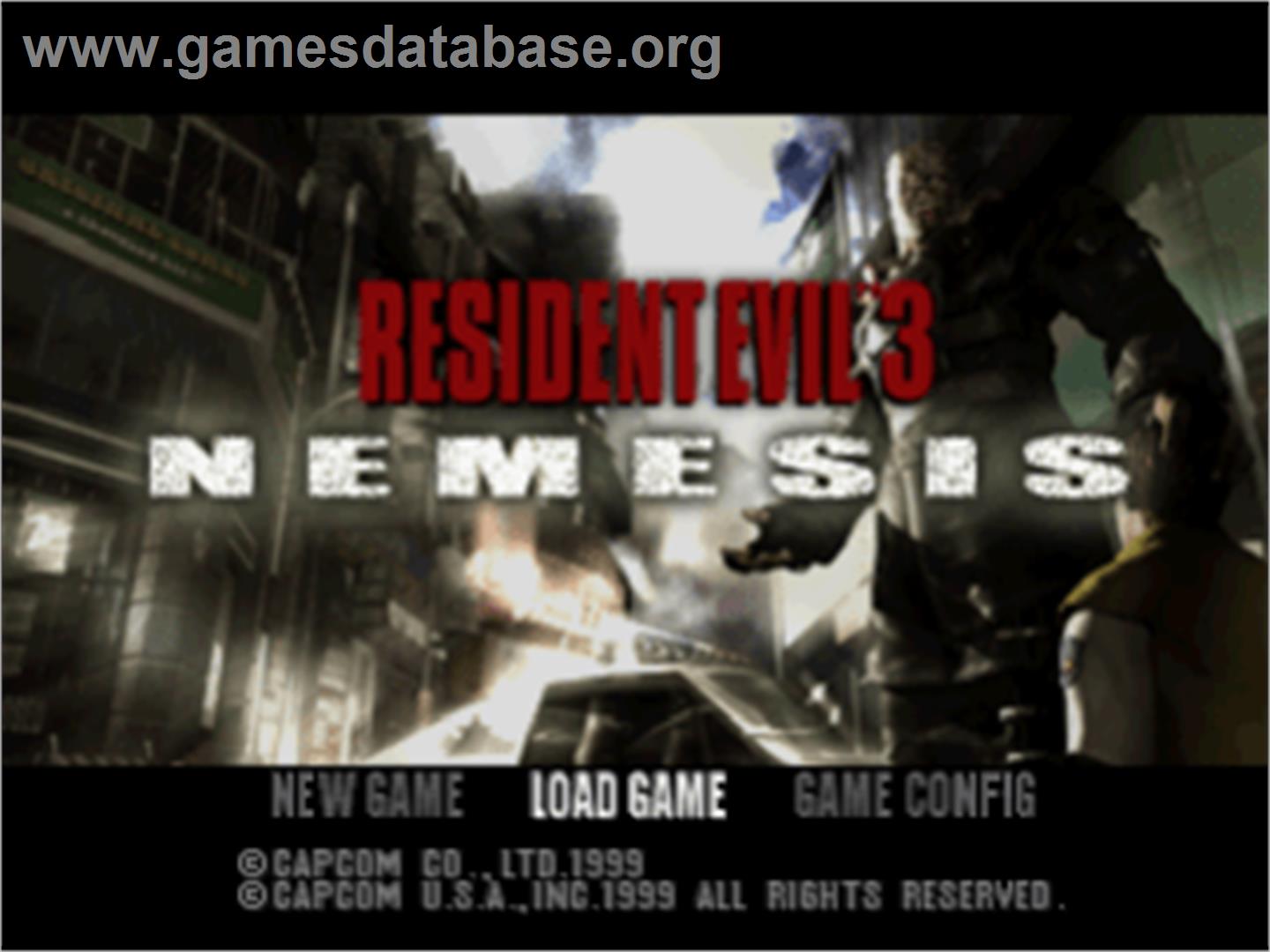 Resident Evil 3: Nemesis - Sony Playstation - Artwork - Title Screen