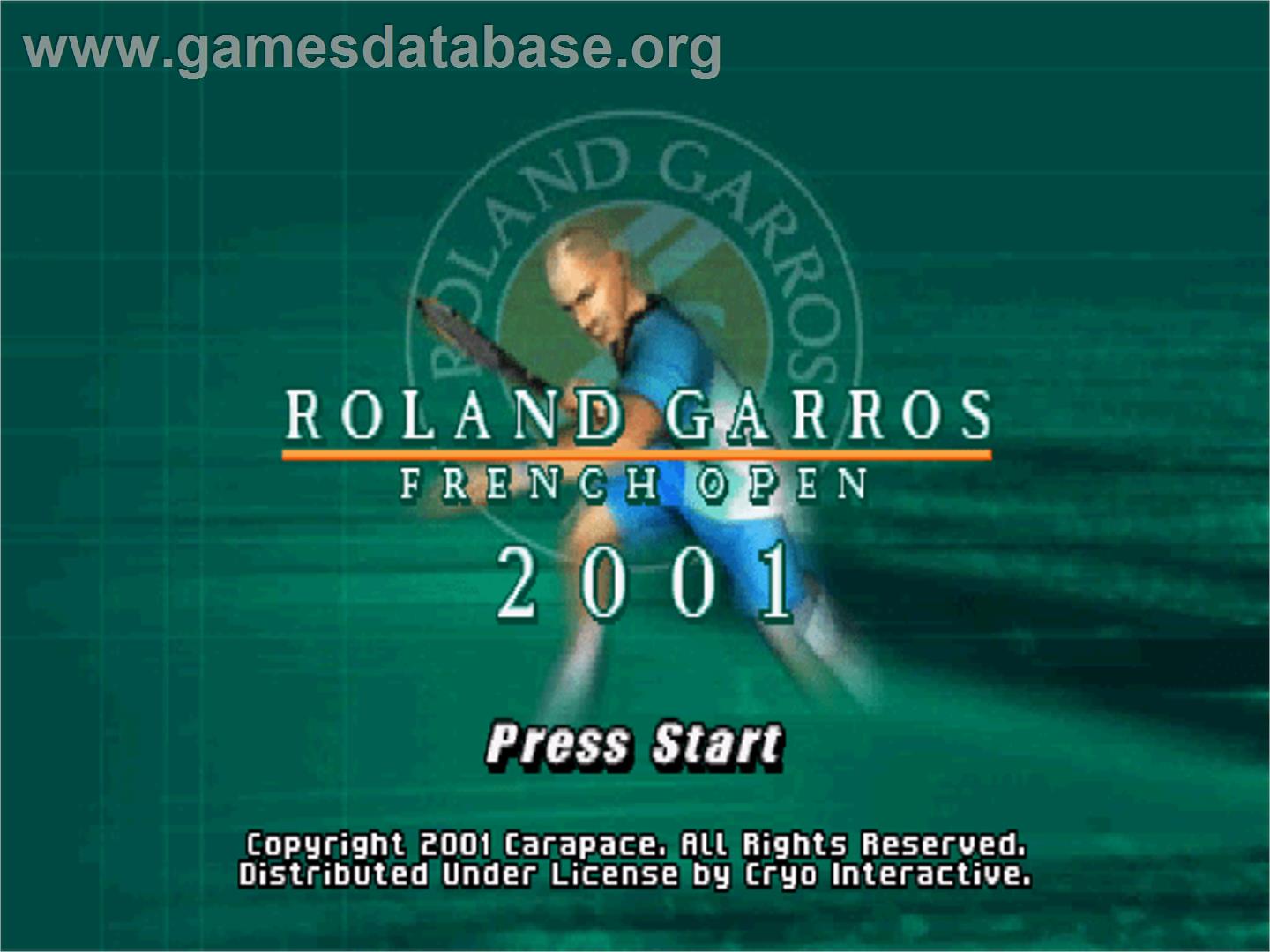 Roland Garros French Open 2001 - Sony Playstation - Artwork - Title Screen