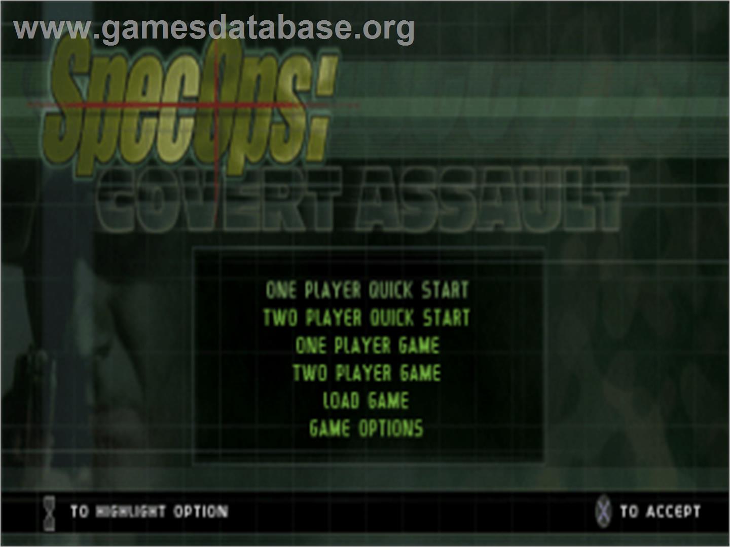 Spec Ops: Covert Assault - Sony Playstation - Artwork - Title Screen