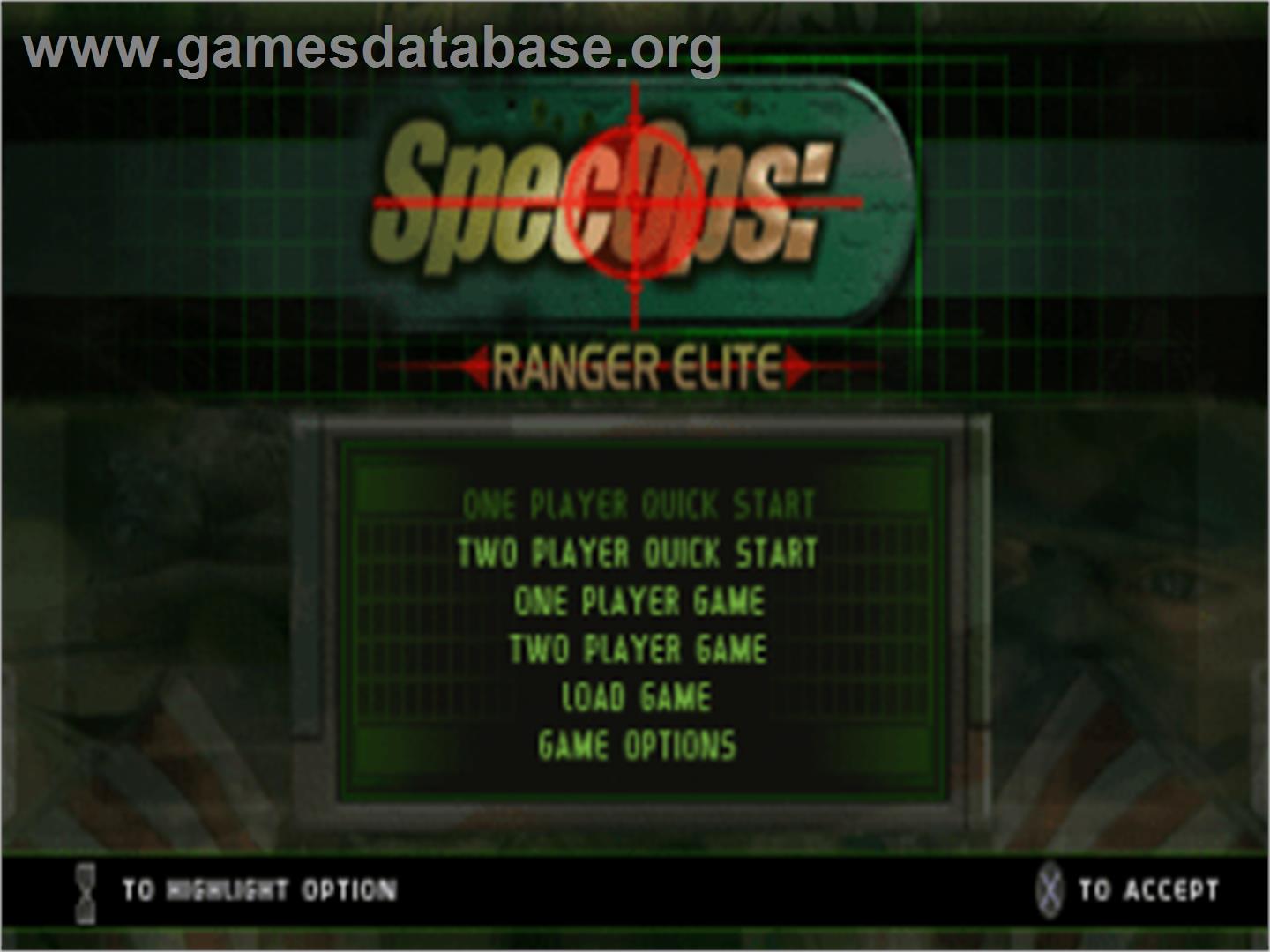 Spec Ops: Ranger Elite - Sony Playstation - Artwork - Title Screen