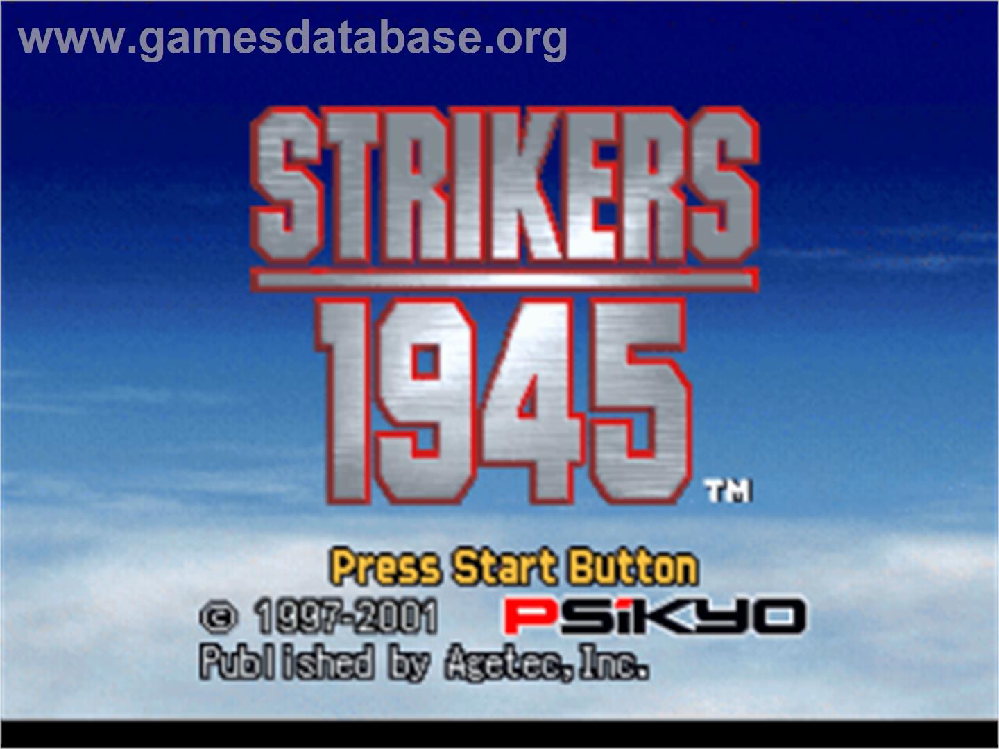 Strikers 1945 - Sony Playstation - Artwork - Title Screen
