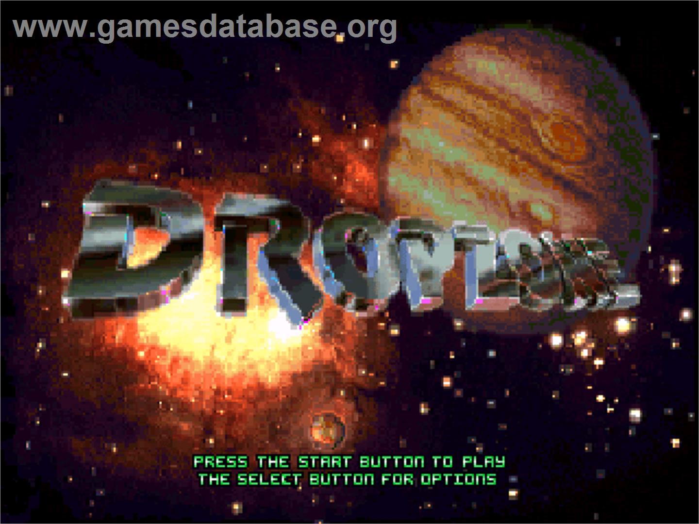 Super Dropzone - Intergalactic Rescue Mission - Sony Playstation - Artwork - Title Screen