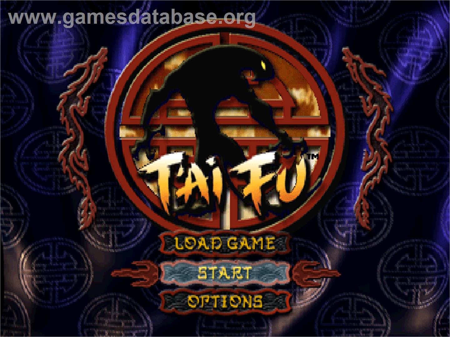 T'ai Fu - Wrath Of The Tiger - Sony Playstation - Artwork - Title Screen
