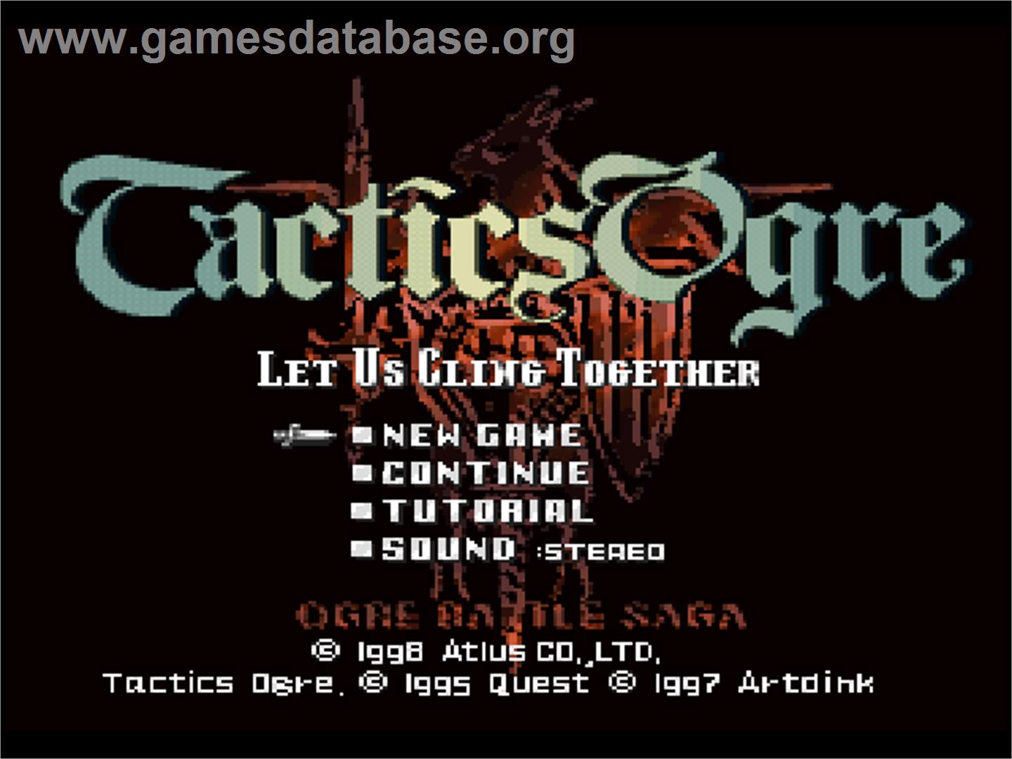 Tactics Ogre - Sony Playstation - Artwork - Title Screen