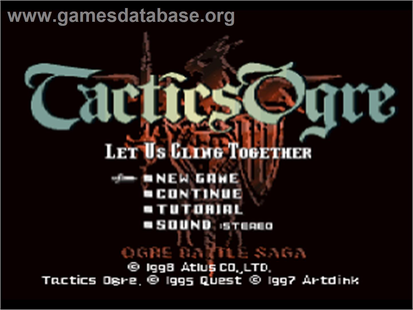Tactics Ogre - Sony Playstation - Artwork - Title Screen