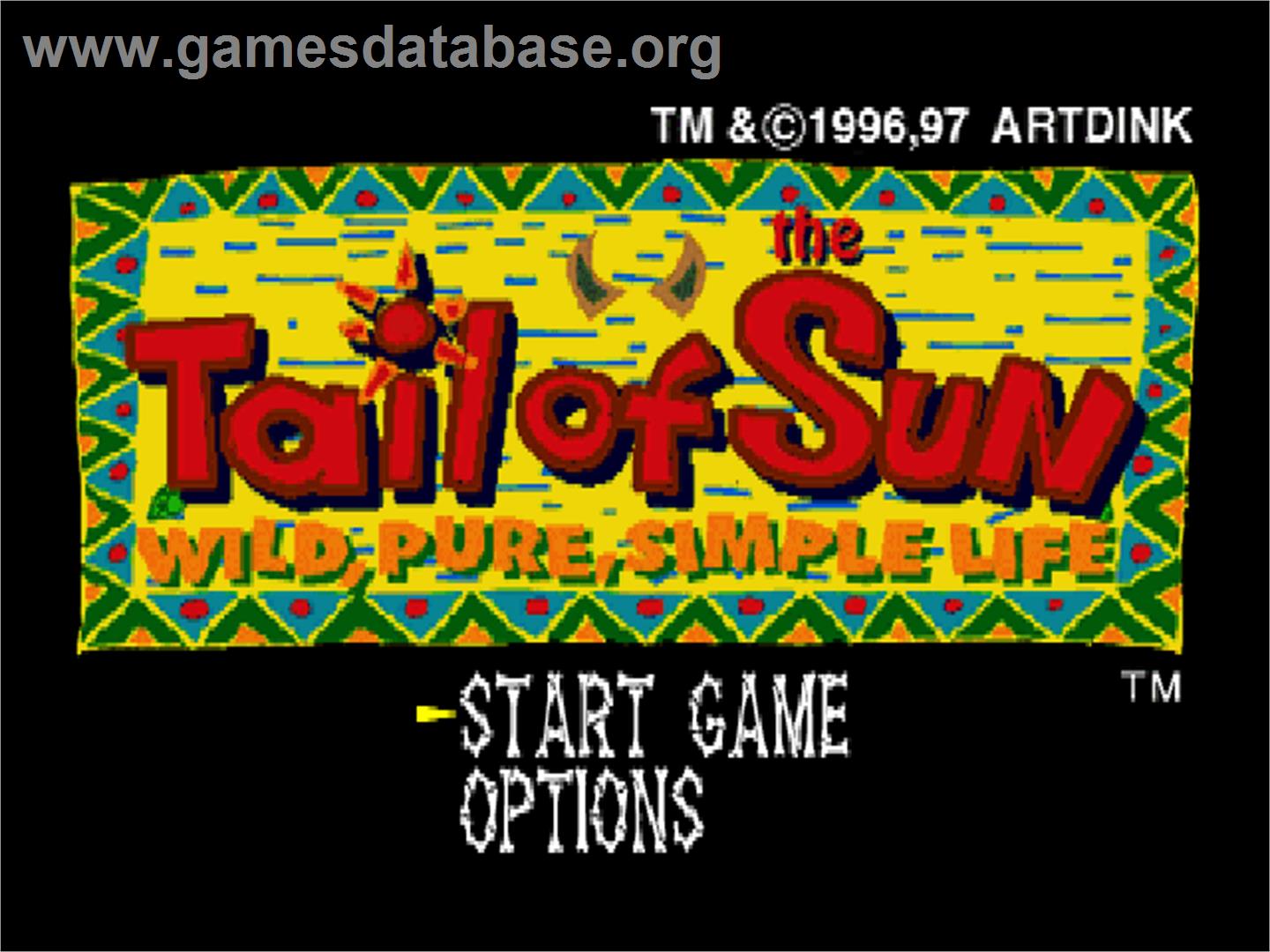 Tail Of The Sun - Wild, Pure, Simple Life - Sony Playstation - Artwork - Title Screen