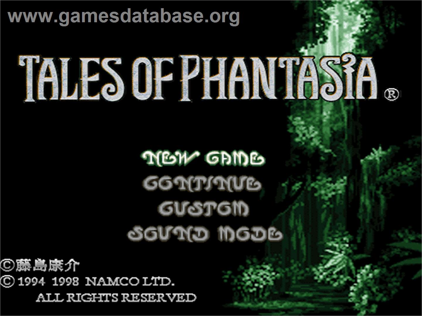Tales of Phantasia - Sony Playstation - Artwork - Title Screen