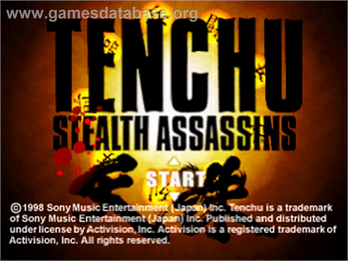 Tenchu: Stealth Assassins - Sony Playstation - Artwork - Title Screen