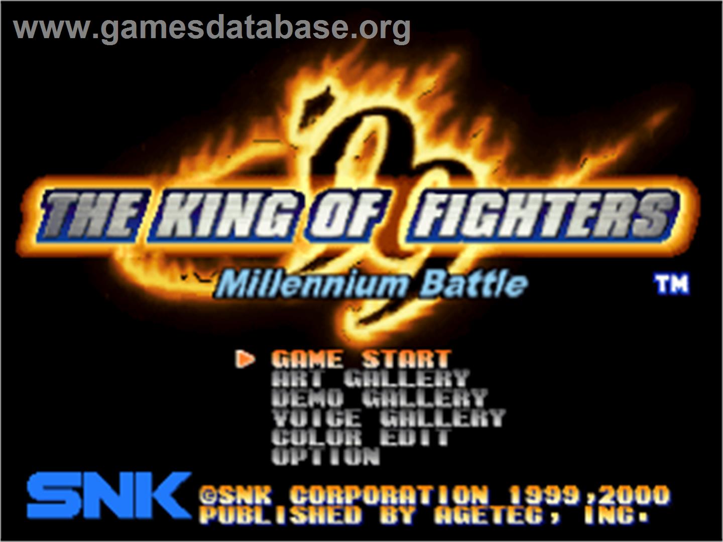 The King of Fighters '99 - Sony Playstation - Artwork - Title Screen
