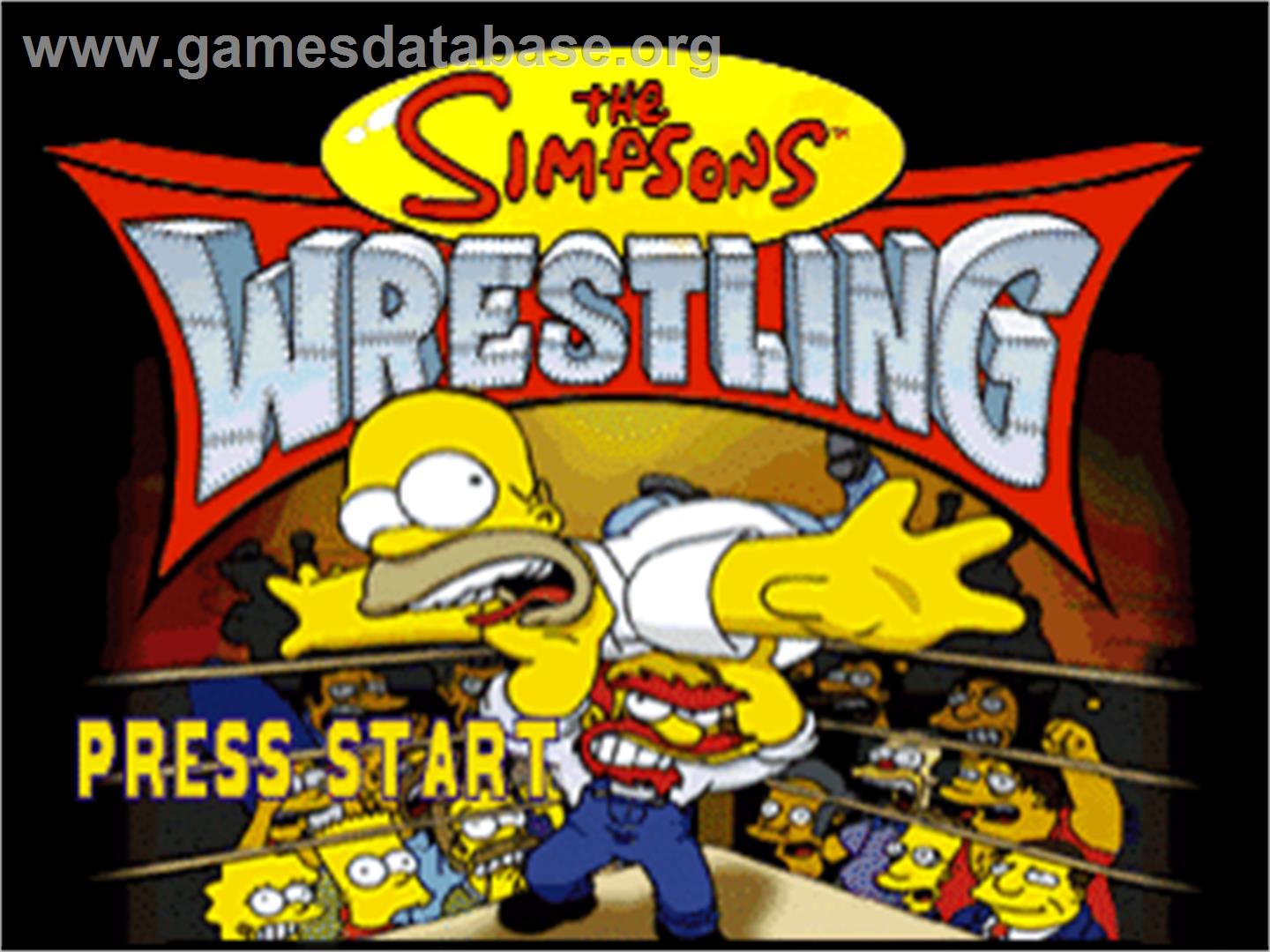 The Simpsons Wrestling - Sony Playstation - Artwork - Title Screen
