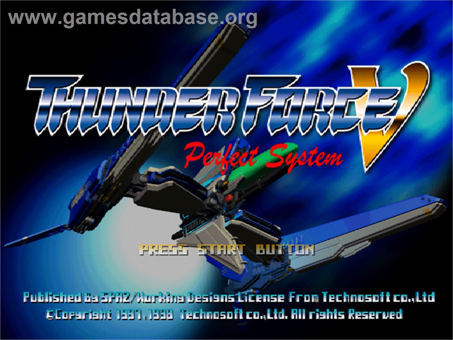 Thunder Force 5 - Perfect System - Sony Playstation - Artwork - Title Screen