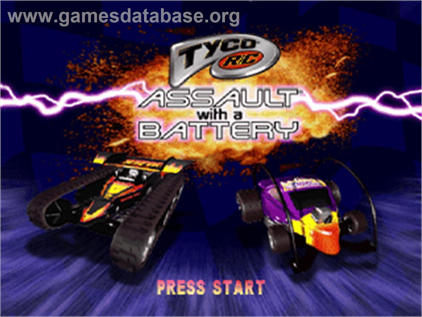 Tyco R/C: Assault with a Battery - Sony Playstation - Artwork - Title Screen