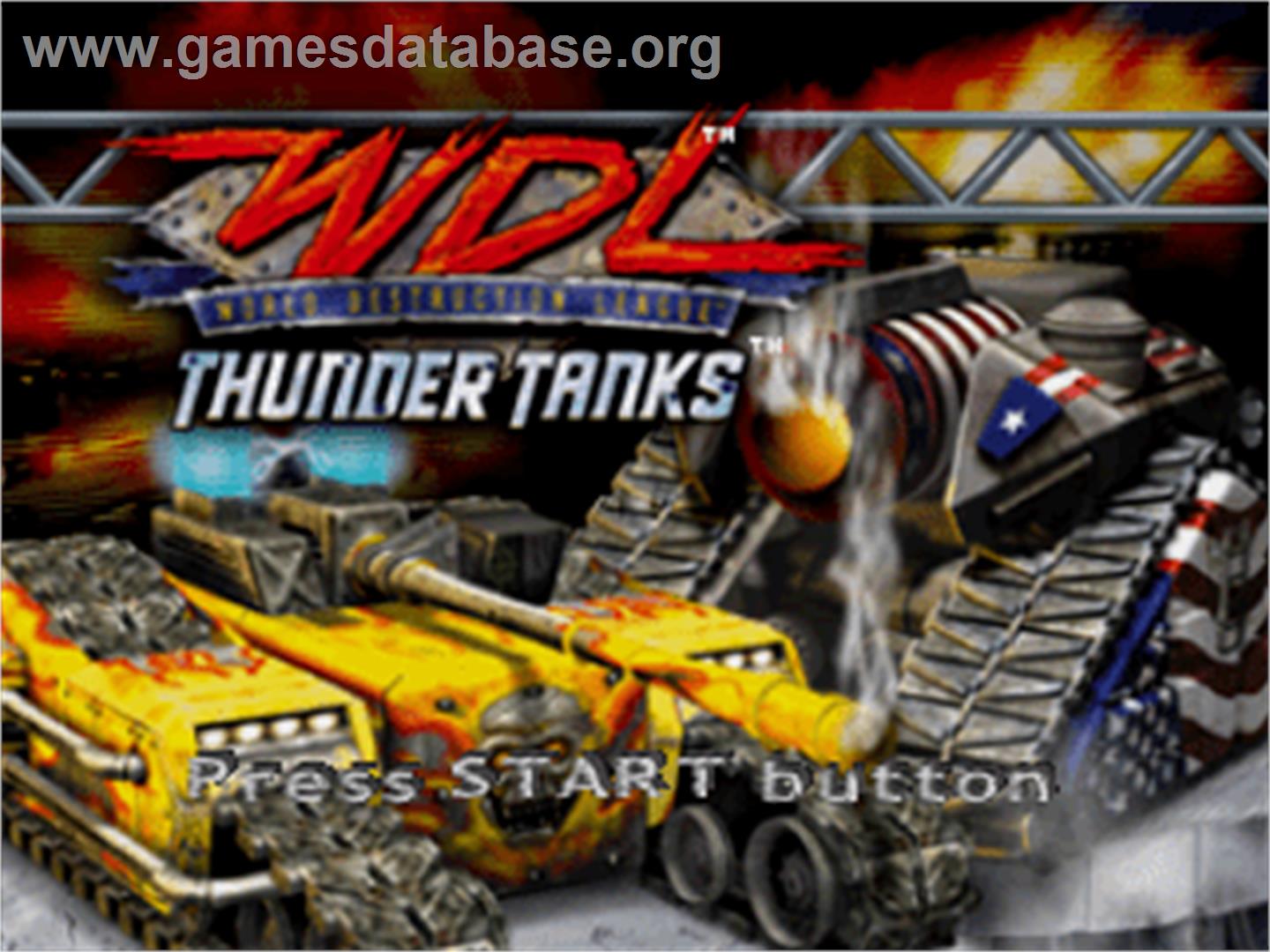 World Destruction League: Thunder Tanks - Sony Playstation - Artwork - Title Screen