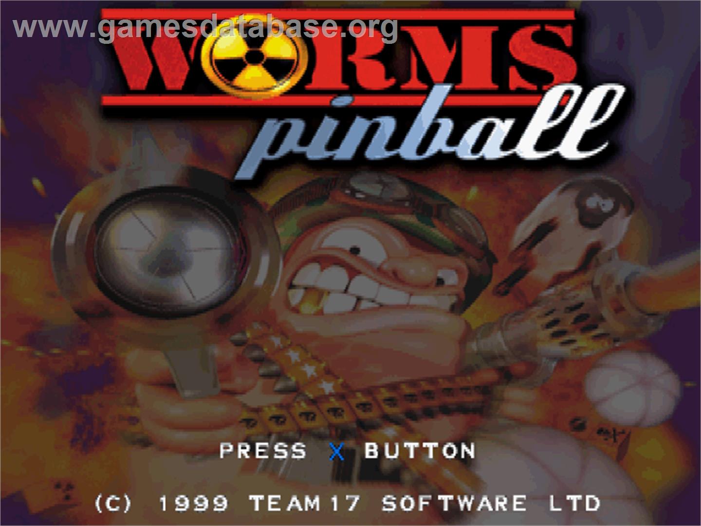 Worms Pinball - Sony Playstation - Artwork - Title Screen