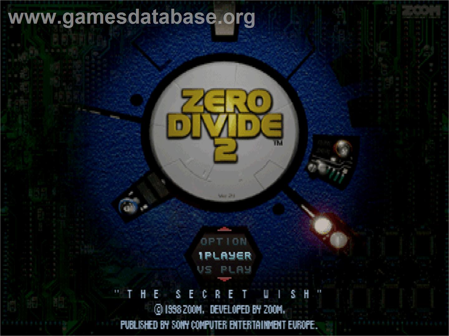 Zero Divide 2 - Sony Playstation - Artwork - Title Screen