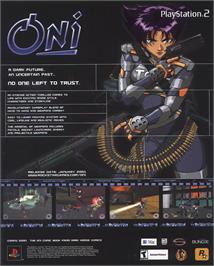 Advert for Oni on the Sony Playstation 2.