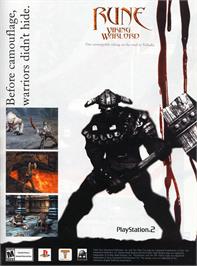 Advert for Rune Viking Warlords on the Sony Playstation 2.