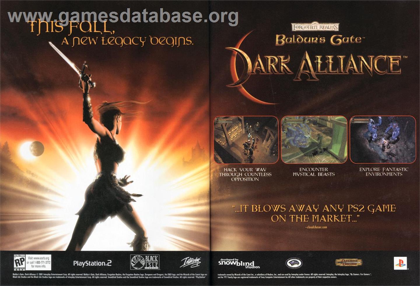 Baldur's Gate - Dark Alliance - Nintendo Game Boy Advance - Artwork - Advert