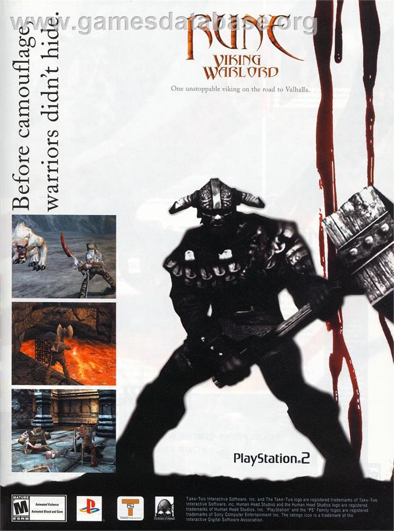 Rune Viking Warlords - Sony Playstation 2 - Artwork - Advert
