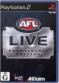 Box cover for AFL Live Premiership Edition on the Sony Playstation 2.