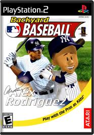 Box cover for Backyard Baseball on the Sony Playstation 2.