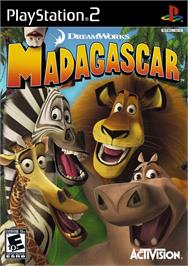 Box cover for Dreamworks Madagascar on the Sony Playstation 2.