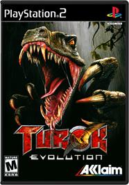 Box cover for Turok: Evolution on the Sony Playstation 2.