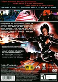 Box back cover for Aeon Flux on the Sony Playstation 2.